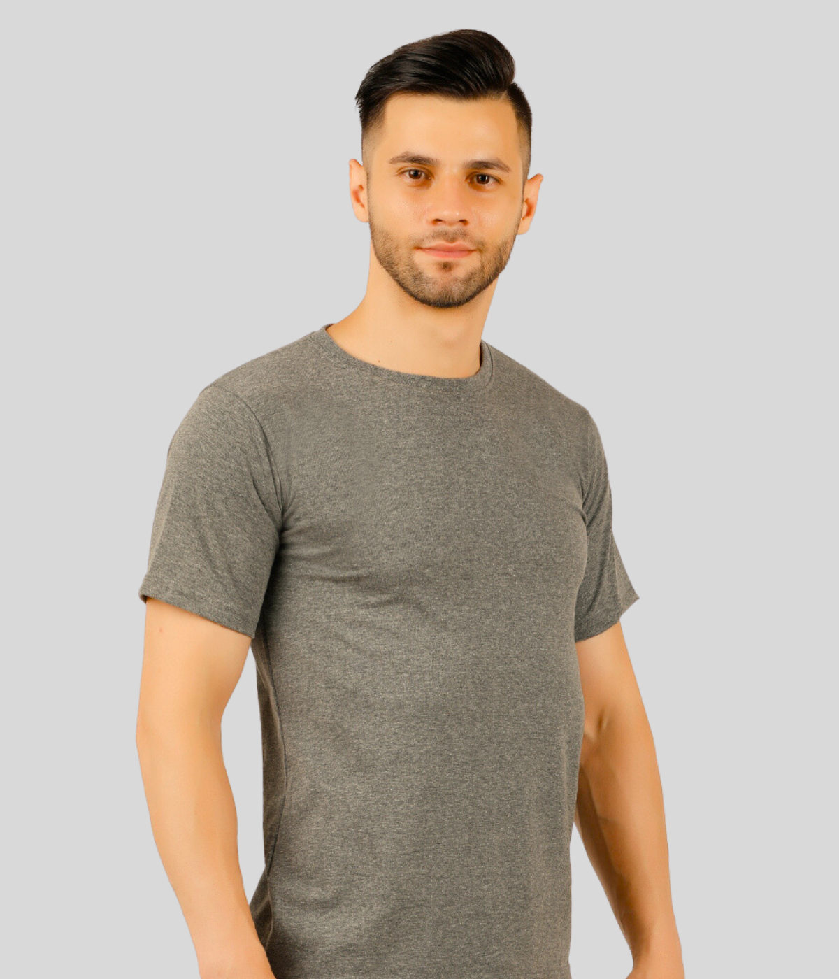 Premium Cotton T-Shirt - Melange Grey